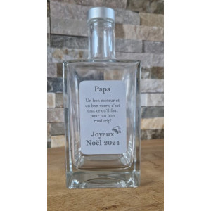 BOUTEILLE EN VERRE 70CL AVEC MEDAILLES GRAVURE LASER