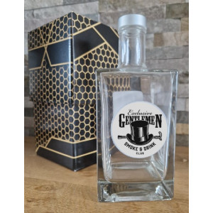 BOUTEILLE EN VERRE 70CL AVEC MEDAILLES GRAVURE LASER