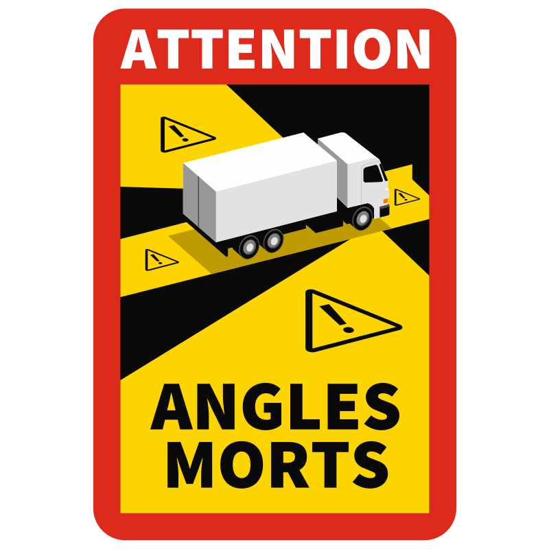 Autocollant Angle mort Camion 17/25CM Autocollant Angle mort Camion 17/25CM
