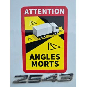 Autocollant Angle mort Camion 17/25CM