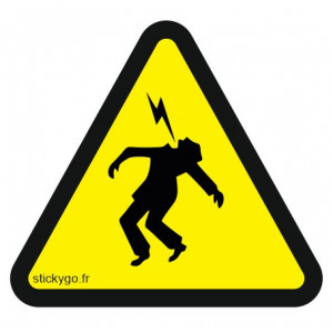 SIGNALISATION DANGER ELECTRIQUE HOMME 50MM