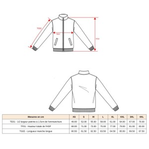 VESTE ZIP 280GR TETC